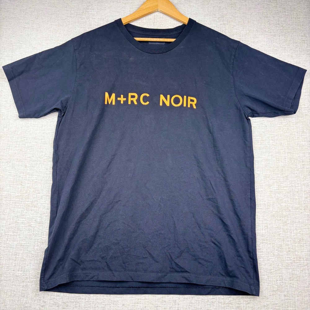 M+RC NOIR Mens Orange Raised Logo T-Shirt Black Short Sleeve Size L Portugal